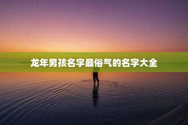 龙年男孩名字最俗气的名字大全