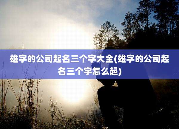雄字的公司起名三个字大全(雄字的公司起名三个字怎么起)