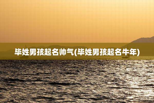毕姓男孩起名帅气(毕姓男孩起名牛年)