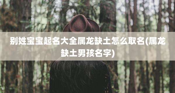 别姓宝宝起名大全属龙缺土怎么取名(属龙缺土男孩名字)
