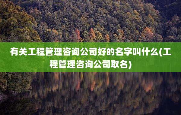 有关工程管理咨询公司好的名字叫什么(工程管理咨询公司取名)