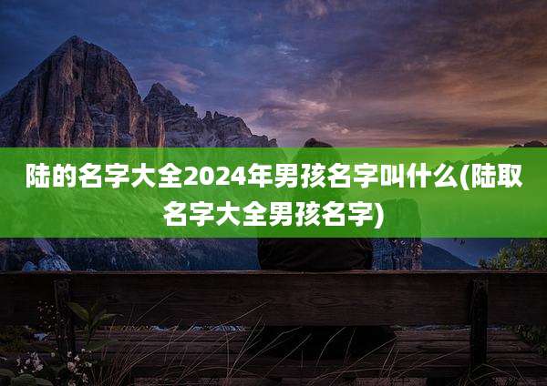 陆的名字大全2024年男孩名字叫什么(陆取名字大全男孩名字)