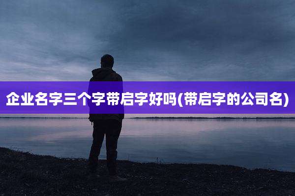 企业名字三个字带启字好吗(带启字的公司名)