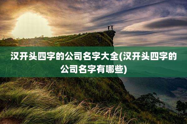 汉开头四字的公司名字大全(汉开头四字的公司名字有哪些)