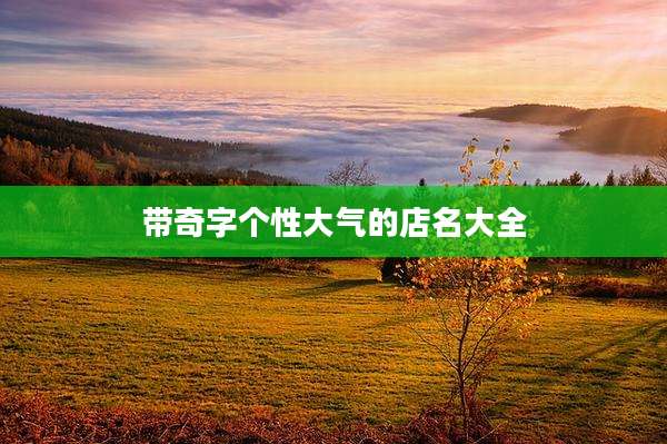 带奇字个性大气的店名大全