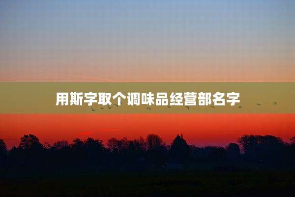 用斯字取个调味品经营部名字
