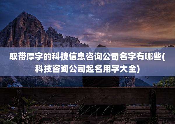 取带厚字的科技信息咨询公司名字有哪些(科技咨询公司起名用字大全)