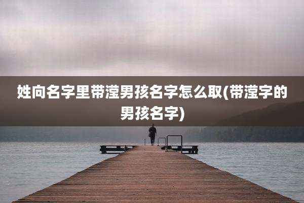姓向名字里带滢男孩名字怎么取(带滢字的男孩名字)