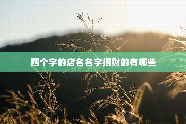 四个字的店名名字招财的有哪些