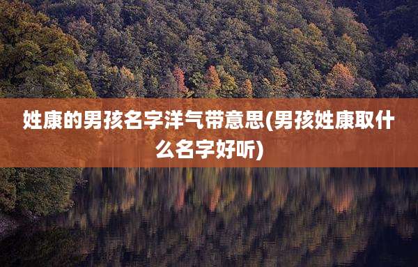 姓康的男孩名字洋气带意思(男孩姓康取什么名字好听)