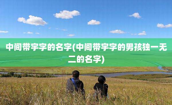 中间带宇字的名字(中间带宇字的男孩独一无二的名字)