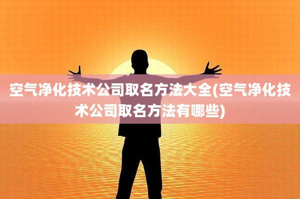 空气净化技术公司取名方法大全(空气净化技术公司取名方法有哪些)