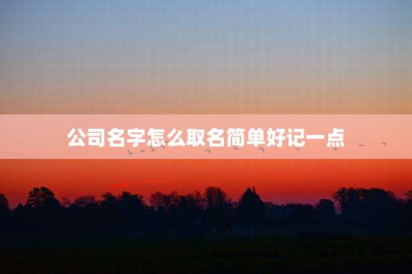 公司名字怎么取名简单好记一点