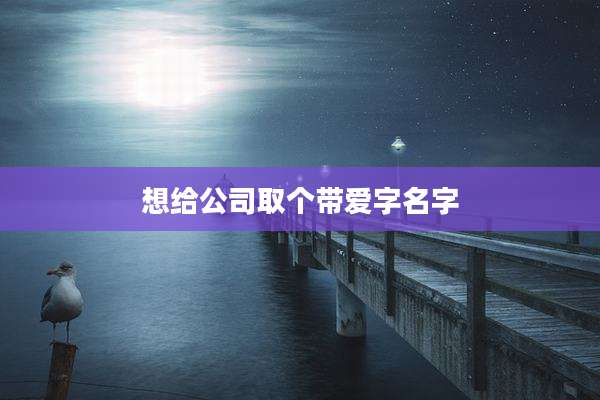 想给公司取个带爱字名字
