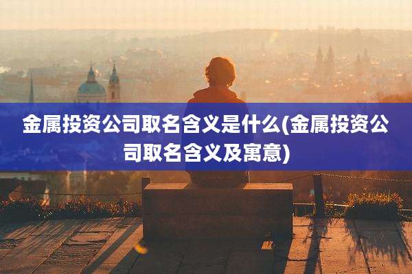 金属投资公司取名含义是什么(金属投资公司取名含义及寓意)