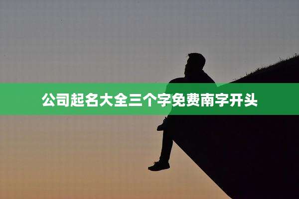 公司起名大全三个字免费南字开头