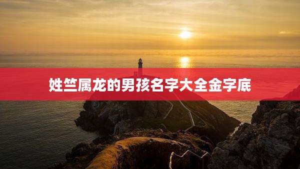 姓竺属龙的男孩名字大全金字底