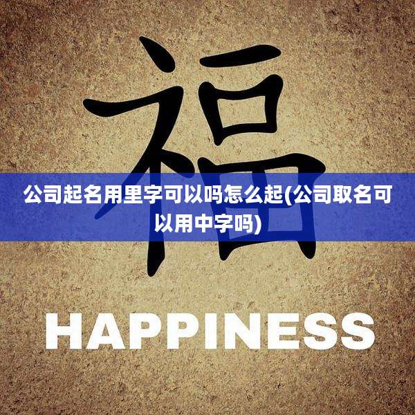 公司起名用里字可以吗怎么起(公司取名可以用中字吗)