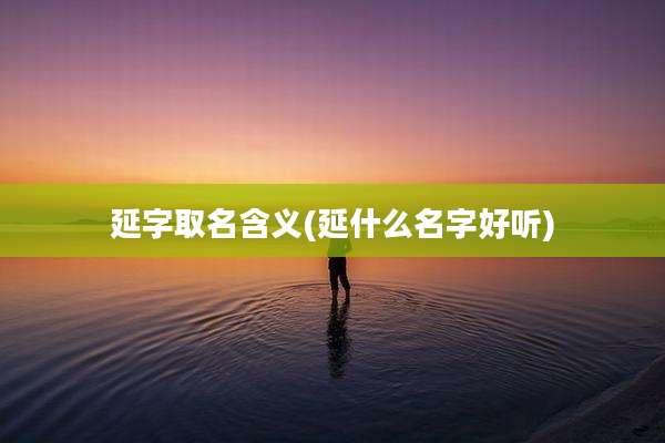 延字取名含义(延什么名字好听)