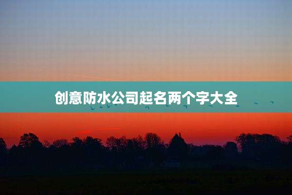 创意防水公司起名两个字大全
