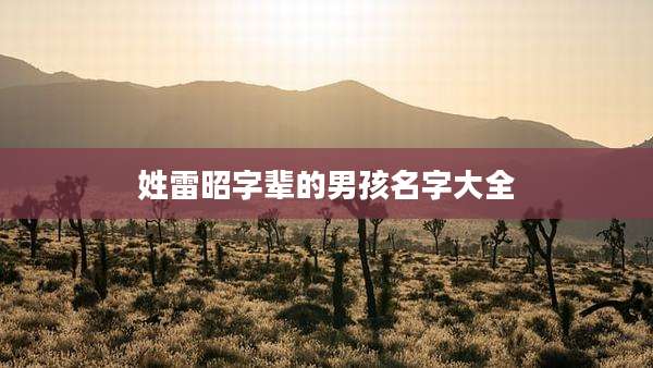 姓雷昭字辈的男孩名字大全