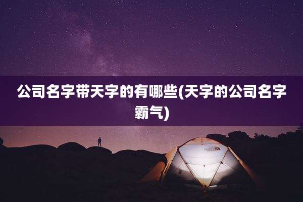 公司名字带天字的有哪些(天字的公司名字霸气)