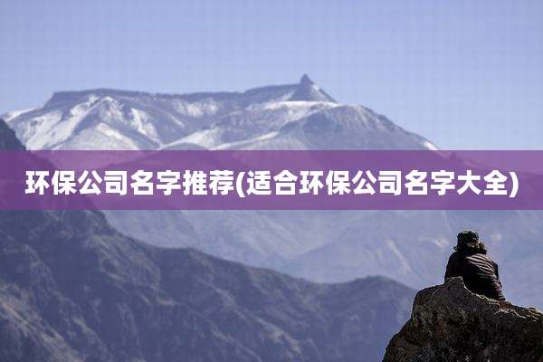 环保公司名字推荐(适合环保公司名字大全)