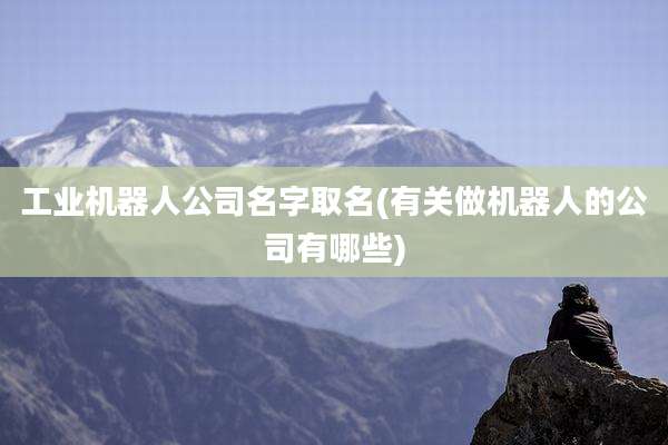 工业机器人公司名字取名(有关做机器人的公司有哪些)