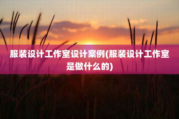 服装设计工作室设计案例(服装设计工作室是做什么的)