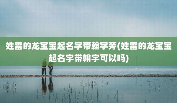 姓雷的龙宝宝起名字带翰字旁(姓雷的龙宝宝起名字带翰字可以吗)
