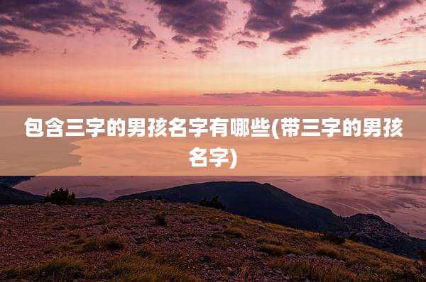 包含三字的男孩名字有哪些(带三字的男孩名字)