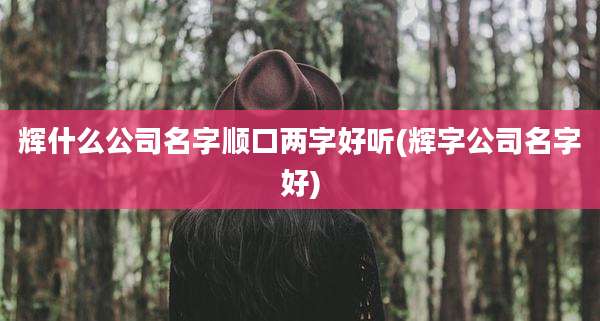 辉什么公司名字顺口两字好听(辉字公司名字好)