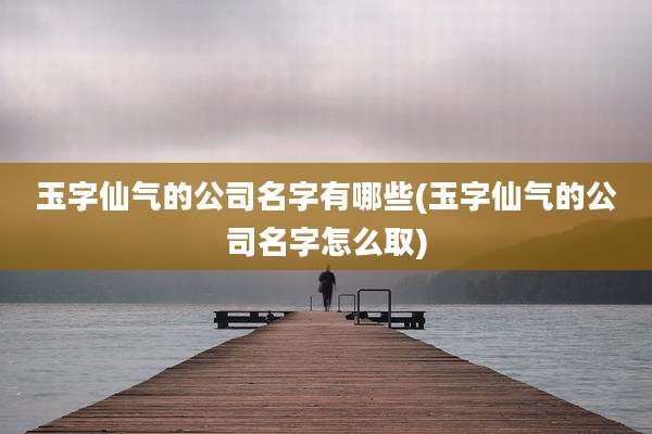 玉字仙气的公司名字有哪些(玉字仙气的公司名字怎么取)