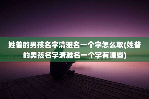 姓普的男孩名字清雅名一个字怎么取(姓普的男孩名字清雅名一个字有哪些)