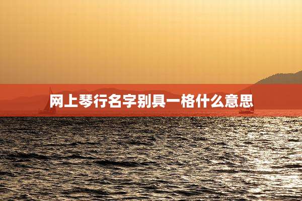 网上琴行名字别具一格什么意思