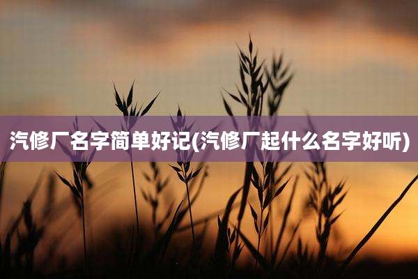 汽修厂名字简单好记(汽修厂起什么名字好听)