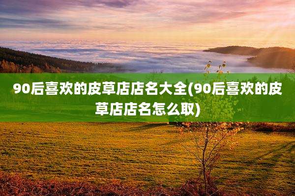 90后喜欢的皮草店店名大全(90后喜欢的皮草店店名怎么取)