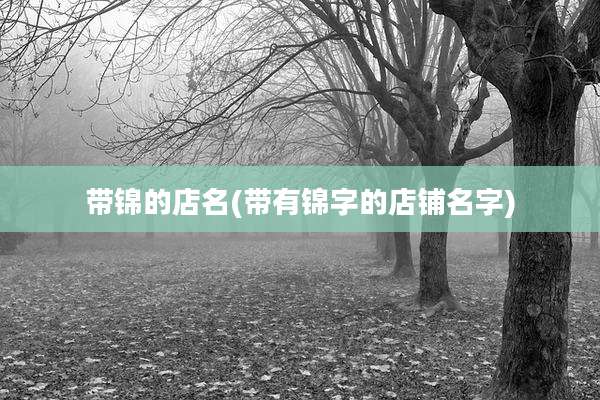 带锦的店名(带有锦字的店铺名字)