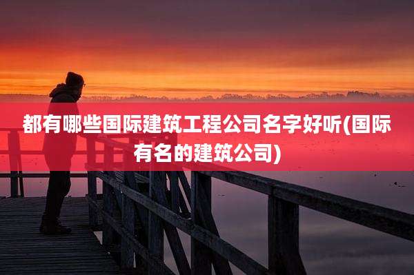 都有哪些国际建筑工程公司名字好听(国际有名的建筑公司)