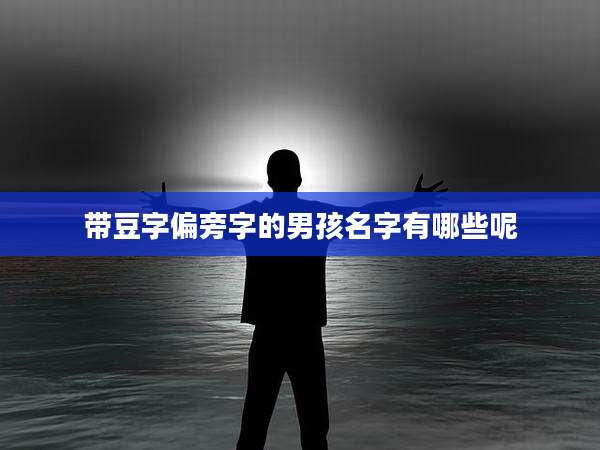 带豆字偏旁字的男孩名字有哪些呢