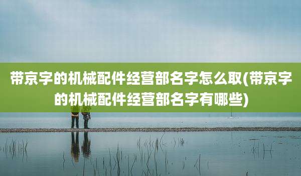 带京字的机械配件经营部名字怎么取(带京字的机械配件经营部名字有哪些)