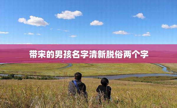 带宋的男孩名字清新脱俗两个字