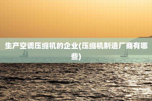 生产空调压缩机的企业(压缩机制造厂商有哪些)