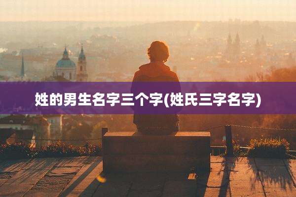 姓的男生名字三个字(姓氏三字名字)