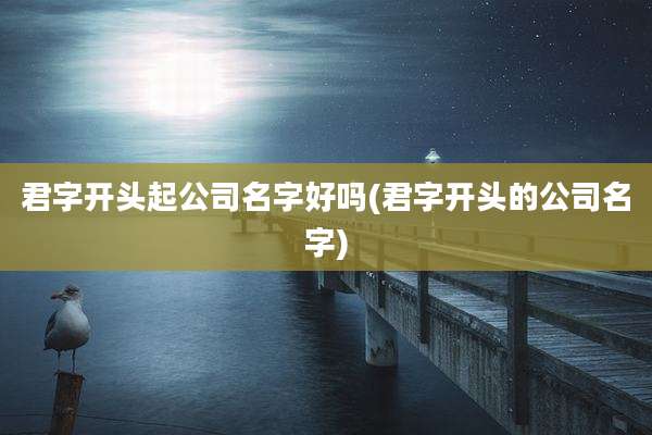 君字开头起公司名字好吗(君字开头的公司名字)