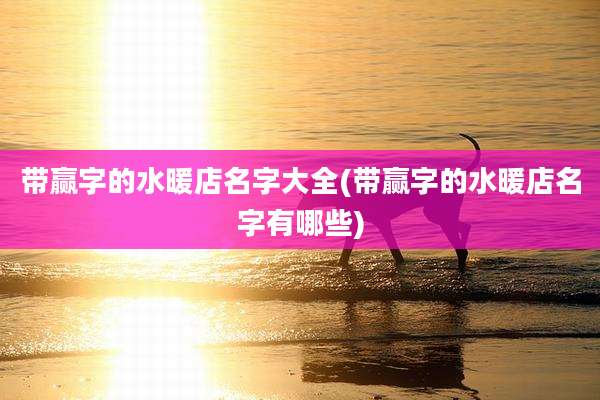 带赢字的水暖店名字大全(带赢字的水暖店名字有哪些)