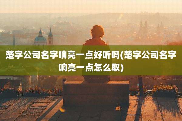 楚字公司名字响亮一点好听吗(楚字公司名字响亮一点怎么取)