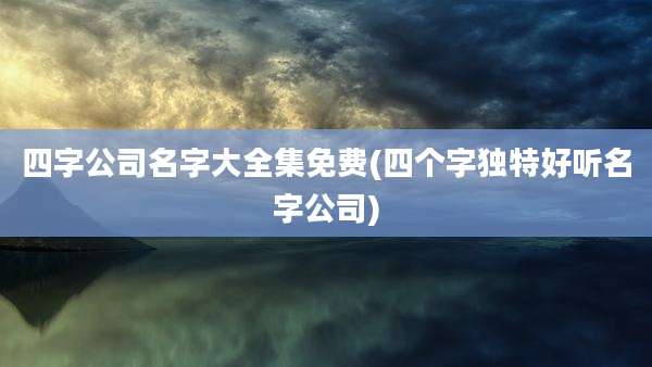 四字公司名字大全集免费(四个字独特好听名字公司)