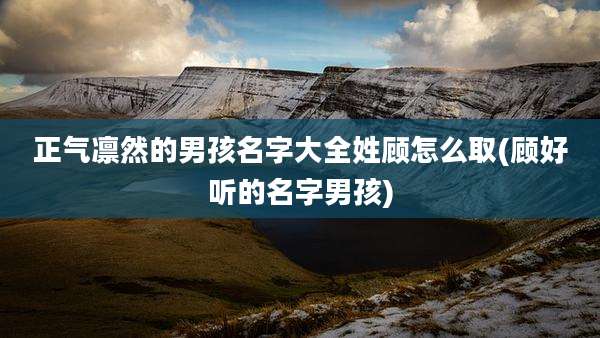 正气凛然的男孩名字大全姓顾怎么取(顾好听的名字男孩)