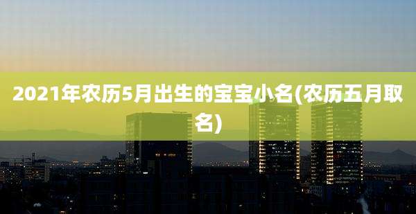 2021年农历5月出生的宝宝小名(农历五月取名)
